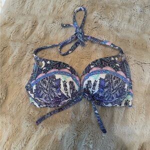 Paisley Print Halter Bikini Top